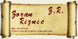 Zoran Riznić vizit kartica